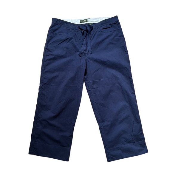 Eddie Bauer Pants - Eddie Bauer Plus Size Navy Blue Waist Tie Cargo Capri Size 14